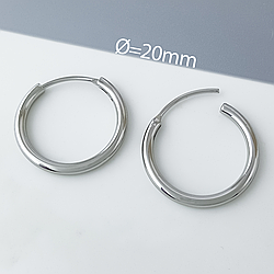 Сережки Конго "Класика" без каміння, медичне золото Xuping, родій