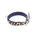 Нашийник натуральне хутро поні леопард із кільцем Голландії ручна робота, фото 3