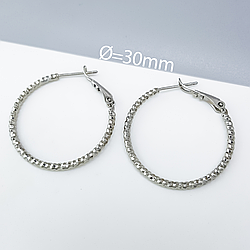 Сережки Конго "Рельєфні" з візерунком, медичне золото Xuping, родій