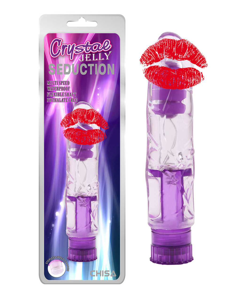 Вібратор реалістичний Chisa Crystal Jelly Seduction, фіолетовий, 16.2 см х 3.5 см, фото 1