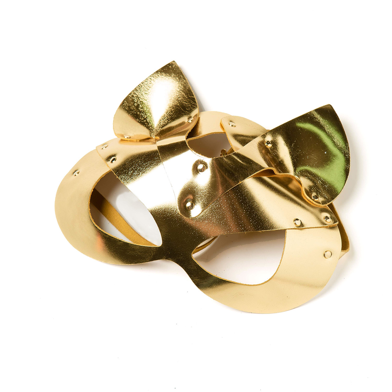 Маска-Кошка шкіряна, Голландія золота глянсова, фото 1