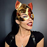 Маска-Кошка шкіряна, Голландія золота глянсова, фото 5