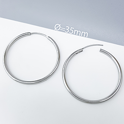 Сережки Конго "Срібна Доріжка" без каміння, медичне золото Xuping, родій