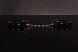 Браслет-наручники італійська шкіра, чорний, UPKO, фото 7