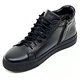 Черевики низькі чоловічі на шерсті зі шнурівкою чорні та Zlett 5557 чор розмір 40, фото 8