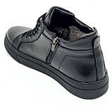 Черевики низькі чоловічі на шерсті зі шнурівкою чорні та Zlett 5557 чор розмір 40, фото 5