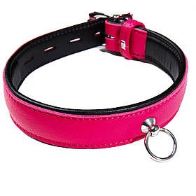 Нашийник шкіряний рожевий Голландії ручна робота