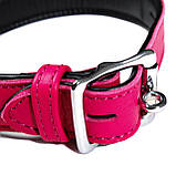 Нашийник шкіряний рожевий Голландії ручна робота, фото 3