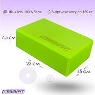 Блок для йоги EasyFit EVA Салатовий, фото 6