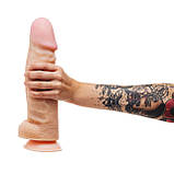Фалоїмітатор кібершкіровий EGZO ГІГАНТ на присоску 24,5 х 7,13 см, фото 6