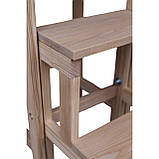 Табурет сходи з 3 ступень для кухні та дому натуральна деревина ясен натуральний світлий, фото 4