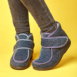 Бурки суконні Tellus 60-81BL сині на липучці