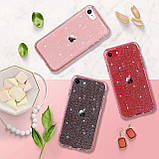 Силіконовий чохол для iPhone SE 2022/2020/8/7 - Glitter з блискітками, Рожевий, фото 4