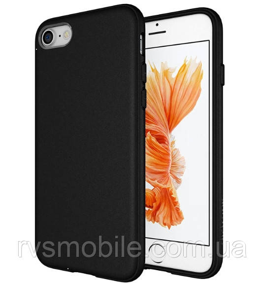 Силіконовий матовий чохол для iPhone SE 2022/2020/8/7 - Чорний, фото 1