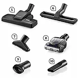 Пилосос циклонний без мішка Mozano AGD/ODK/B/02#BIAL з турбощіткою, фото 7