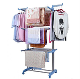 Багатоярусна сушарка для білизни, речей, одягу Garment rack with wheels складана, фото 10