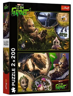 Пазлы малыш Грут, Пазлы Стражи галактики 2 Пазлы 2в1 Пазл 200 элемента Пазлы Trefl