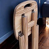 Кухонний табурет з квадратним сидінням розкладний з дерева ясен натуральний світлий 70 см, фото 5