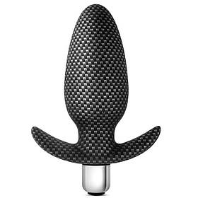 Анальна пробка з вібрацією Blush Spark Carbon, силіконова, чорна, 12 х 4 см