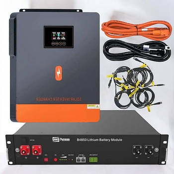 6,2 кВт Комплект резервного живлення гібридний інвертор + акумулятор LiFePO4 B4850 аварійне живлення для дому, квартири