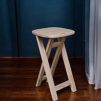 Кухонний табурет з квадратним сидінням розкладний з дерева ясен натуральний світлий 63 см
