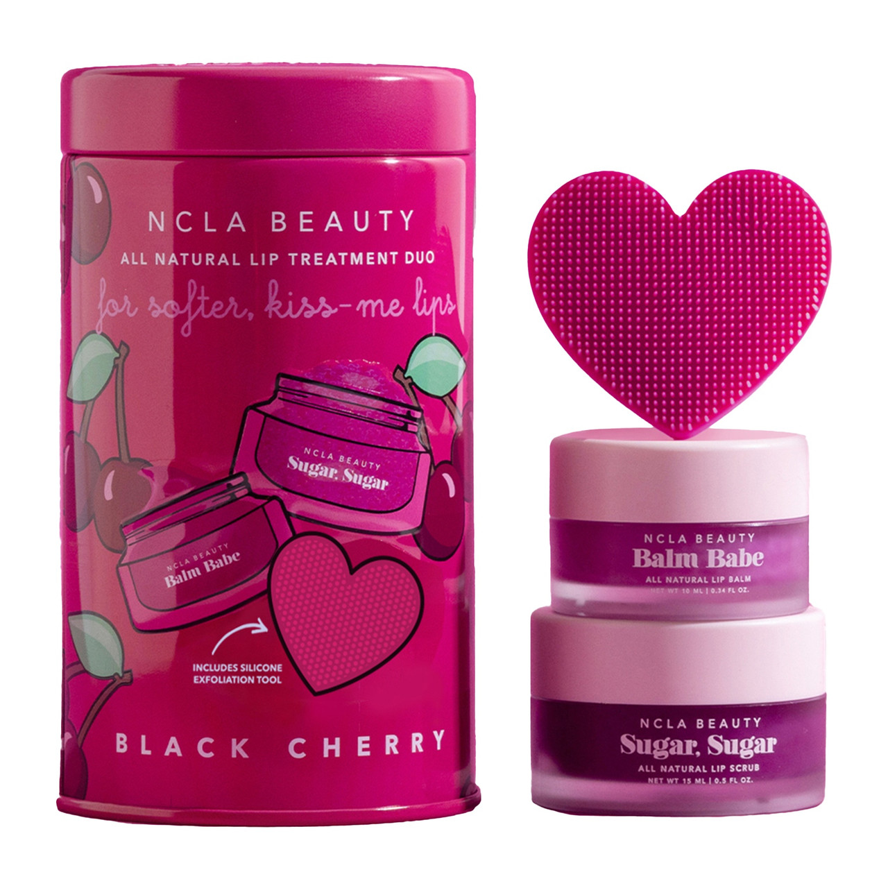 Подарунковий набір для догляду за губами «Вишня» NCLA Beauty Black Cherry Lip Care Set