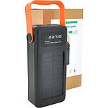 Повербанк NEW на сонячній батареї 50000 mAh c USB і вбудованими кабелями PowerBank JS-635CX, фото 4