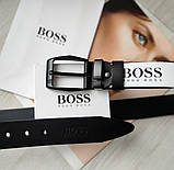 Чоловічий подарунковий набір Hugo Boss годинник, шкіряний ремінь і гаманець black, фото 5