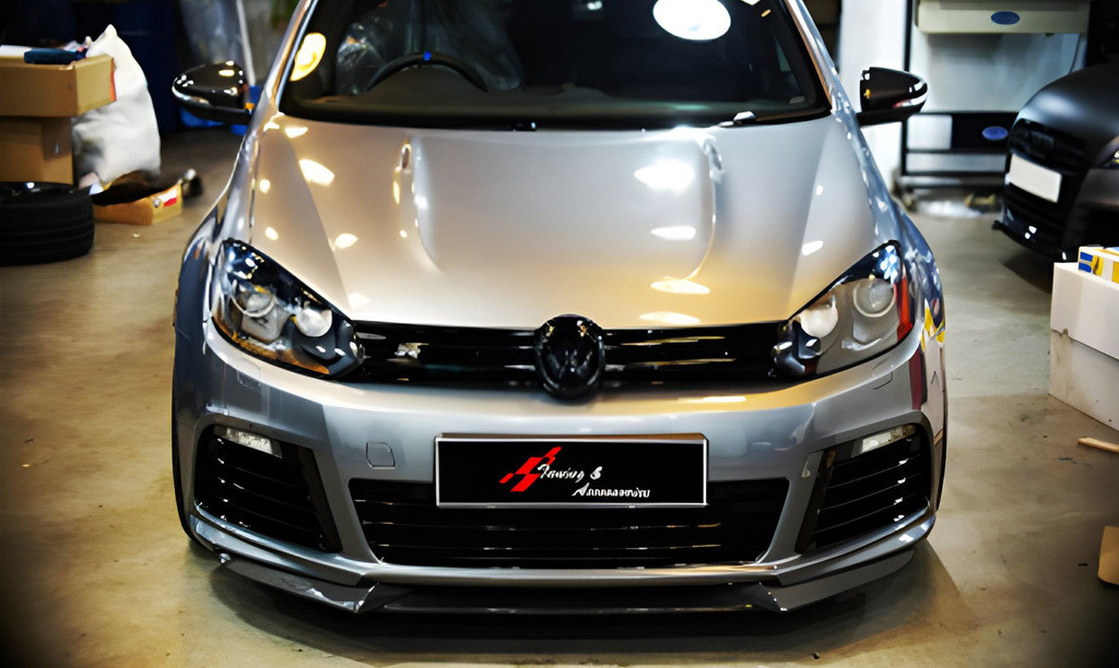 Передня Lip накладка DPT V-1 (чорний глянець) для Volkswagen Golf 6