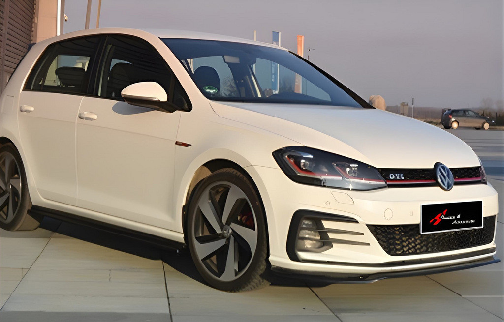 Передня Lip накладка DPT V-2 (для GTI, 2017-2019, чорний глянець) для Volkswagen Golf 7/E-Golf, фото 1