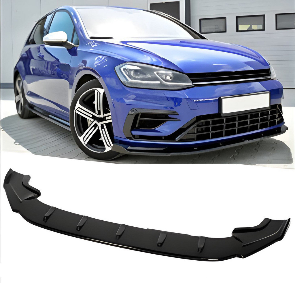 Передня Lip накладка DPT V-4 (2017-2019, чорний глянець) для Volkswagen Golf 7/E-Golf