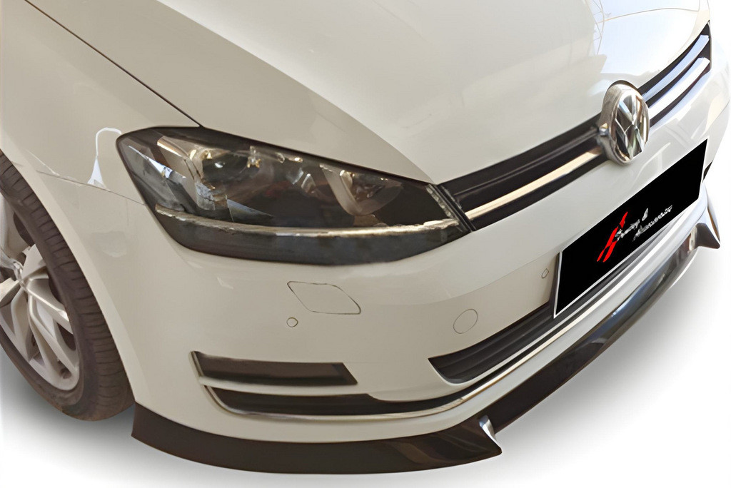 Передня Lip накладка DPT V-4 (2012-2017, чорний глянець) для Volkswagen Golf 7/E-Golf, фото 1