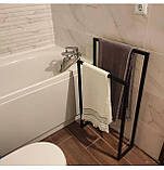 Стійка вішалка в стилі Лофт чорна 550х200х790 мм Kompred OL610, фото 6