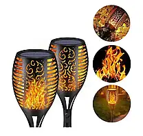 Водонепроникний ліхтар 80 см з ефектом полум'я Solar flame led light sensor activated