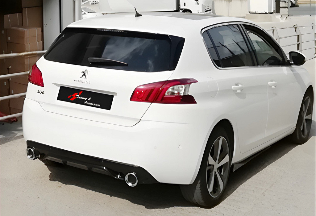 Задній дифузор DPT (чорний глянець) для Peugeot 308 2014-2021 рр, фото 1