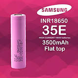 Акумулятор Samsung 18650 INR 35E 3500mAh, Li-Ion 3.7v, Немає пам'яті, Реальна ємність, 1шт, фото 2