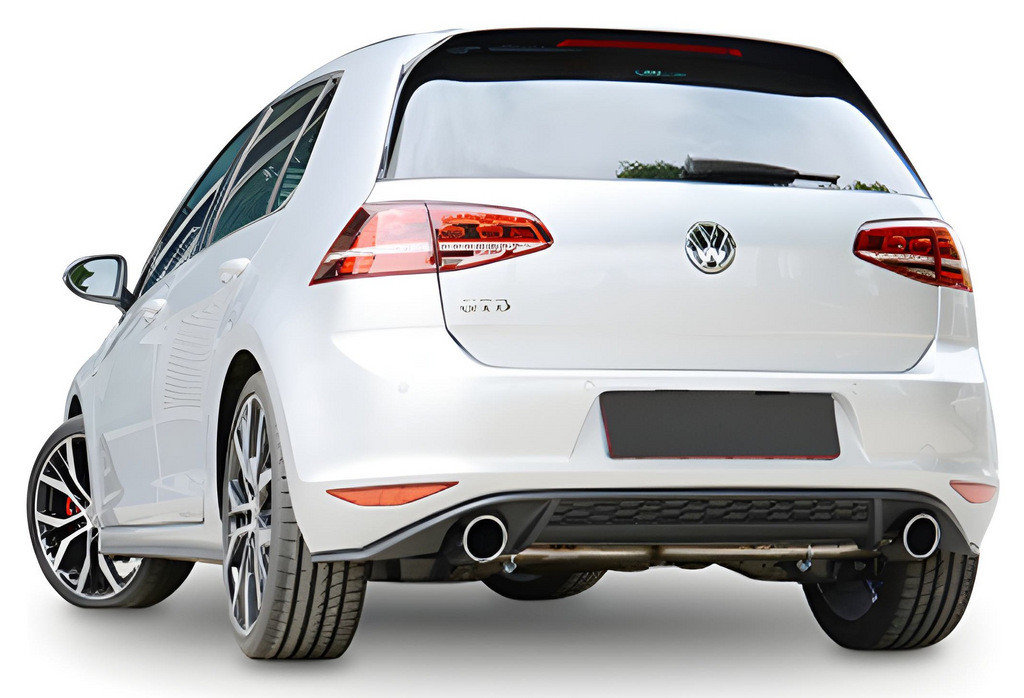Задній дифузор DPT V-2 (2012-2017, чорний глянець) для Volkswagen Golf 7/E-Golf, фото 1