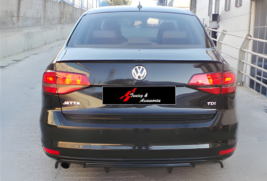 Задній дифузор DPT (2014-2018, чорний глянець) для Volkswagen Jetta рр