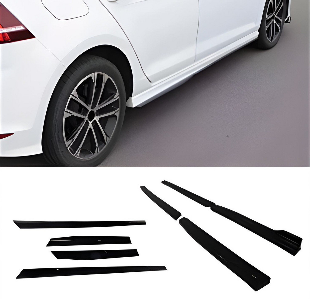 Бокові пороги DPT V-4 (чорний глянець) для Volkswagen Golf 7/E-Golf, фото 1