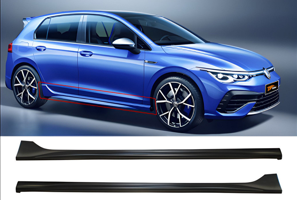 Бокові пороги DPT V-3 (чорний глянець) для Volkswagen Golf 8