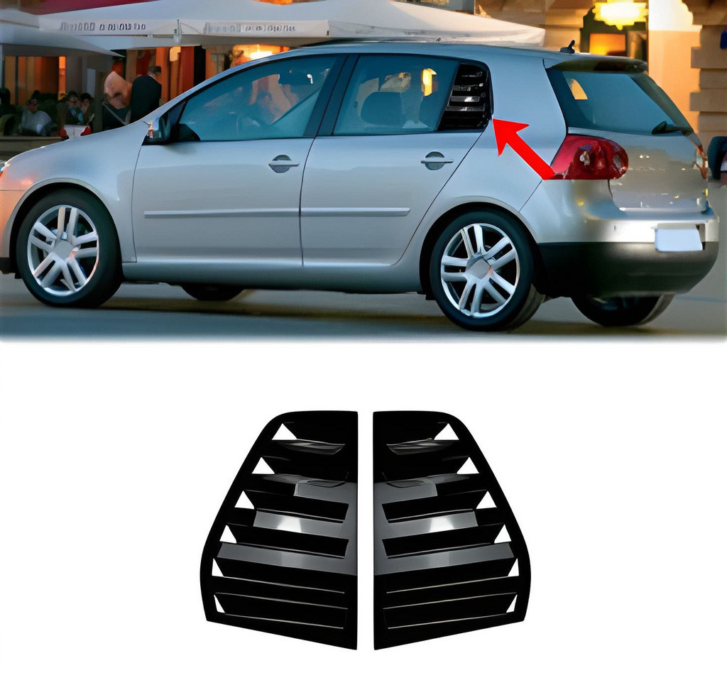 Накладки на задні вікна DPT (чорний глянець, 2шт) для Volkswagen Golf 5