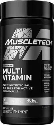 Комплекс вітамінів MuscleTech Platinum Multi Vitamin 180 таблеток, фото 1