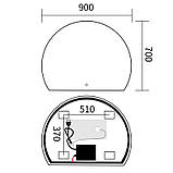 Дзеркало Mixxus Premium TOPPER MS01-90x70-REVERSE (LED Touch, Anti-fog, димер (3-6,5kK)) (MP6632), фото 3
