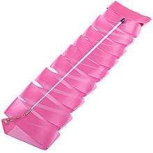 Стрічка з паличкою для художньої гімнастики 4 метри, карабін метал Рожевий