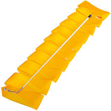 Стрічка з паличкою для художньої гімнастики 4 метри, карабін метал Помаранчевий