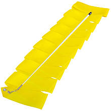 Стрічка з паличкою для художньої гімнастики 4 метри, карабін метал Жовтий