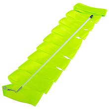 Стрічка з паличкою для художньої гімнастики 4 метри, карабін метал Салатовий