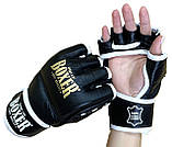 Рукавички для змішаних видів єдиноборств ММА "NEW" BOXER Sport Line Шкіра L ( чорні, сині, червоні), фото 3