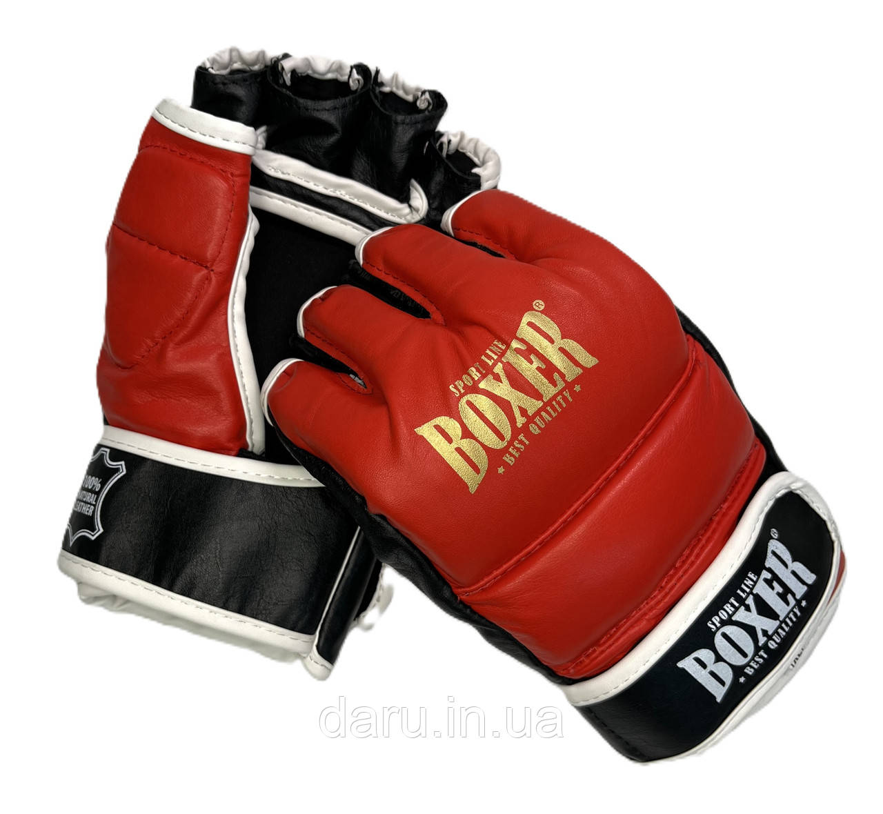 Рукавички для змішаних видів єдиноборств ММА "NEW" BOXER Sport Line Шкірвініл XL ( чорні, сині, червоні)