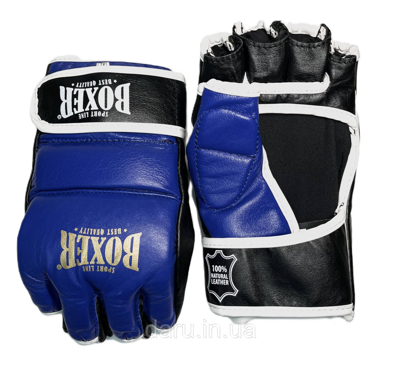 Рукавички для змішаних видів єдиноборств ММА "NEW" BOXER Sport Line Шкіра XL ( чорні, сині, червоні)